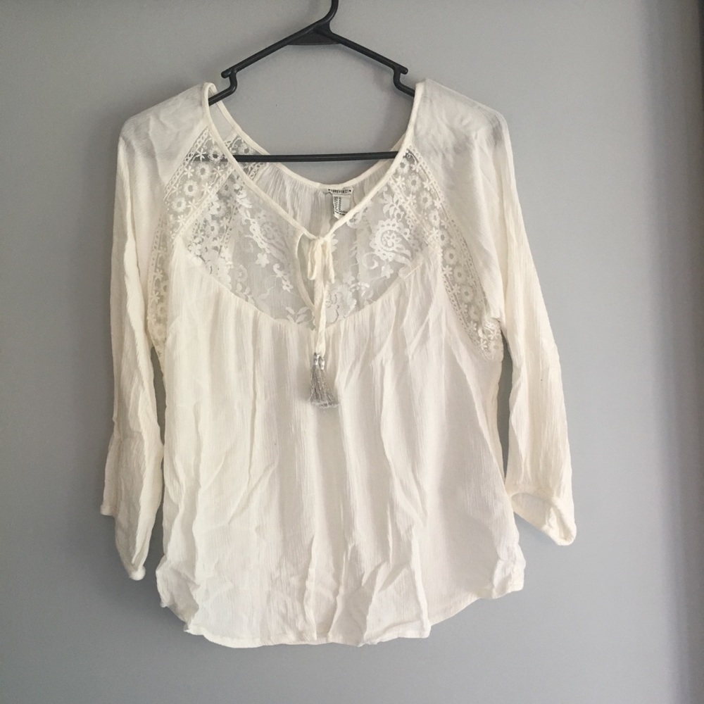 Forever 21 cream blouse